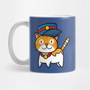 Cute orange cat with officer hat Mug